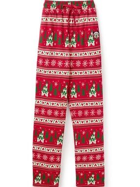 Disney Red & Green Holiday Castle Print Pajama Pants